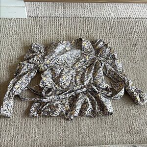 Elegant Floral V-Neck Blouse